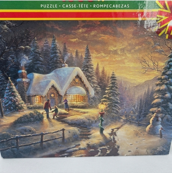 Thomas Kinkade Country Christmas Homecoming 1000-Piece Jigsaw Puzzle - Picture 3 of 8